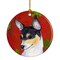 Caroline&#x27;s Treasures   SS4725-CO1 Chihuahua Red and Green Snowflakes Holiday Christmas Ceramic Ornament, 3 in, multicolor